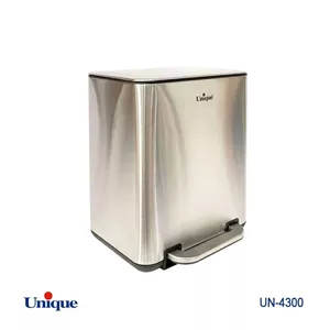 سطل زباله چهارگوش 20لیتراستیل باآرام بند(یونیک)