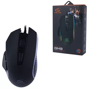 موس گیمینگ سیم دار فایر کم مدل GM9 USB کابل 1.5 متر بدنه ABS RGB 6 کلید DPI بالای 3200