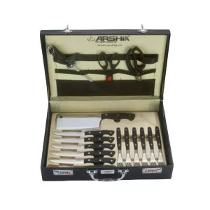 سرویس چاقوی استیل دسته مشکی 32 پارچه عرشیا مدل K50-2924