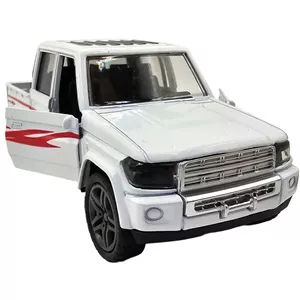 ماکت ماشین ناب سل مدل پیکاپ تویوتا هایلوکس دو کابین فلزی موزیکال چراغدار عقب کش کد Toyota Hilux Metal Musical Rear Li...