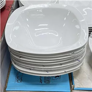 کاسه سالاد سفید کواترو قطر 25 چینی