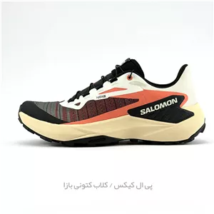 کفش تریل رانینگ سالومون مدل Salomon Genesis - رنگ کرم نارنجی (Vanilla Ice Fiery Red Black)