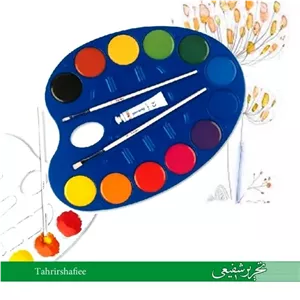 آبرنگ 12 رنگ پریمو به همراه یک عدد گواش و 2 عدد قلم مو