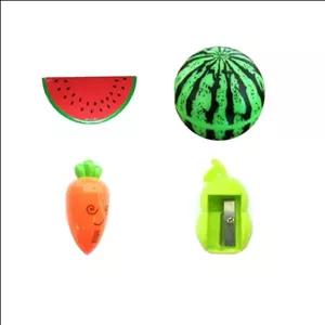 4 عدد مداد تراش کمیاب مدل هندوانه، هویج، گلابی