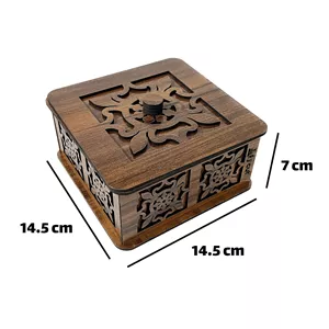 خرید قندان رومیزی چوبی طرح گل (پس کرایه)