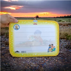 تخته وایت برد مقوایی کودک (دور دوخت) مدل تک رو سایز 35X25 سانتی متری بسته 1 عددی