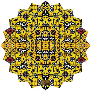 رومیزی ستاره پارچه ای مخمل طرح سنتی زرد سایز 60 در 60 سانتی متر مدل T23-42133 شرکت رنس (ارسال رایگان همراه با هدیه)