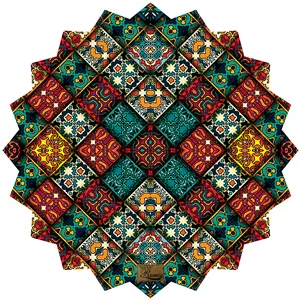 رومیزی ستاره پارچه ای مخمل طرح سنتی سایز 50 در 50 سانتی متر مدل T22-42078 شرکت رنس (ارسال رایگان همراه با هدیه)