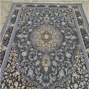 فرش 12متری ماشینی طوسی طرح 700نقشه ایلین 