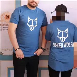 تیشرت مردانه ارسال رایگان رنگ آبی مدل ولف
