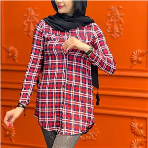 مانتو زنانه نخی چهارخانه از سایز 34 تا 44 در دو رنگ صورتی و قرمز مدل در سه سایز M و L و XL بسیار زیبا و خنک و خوش پوش 