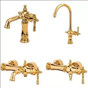 ست شیر آلات چهار تیکه تک نگین طلایی