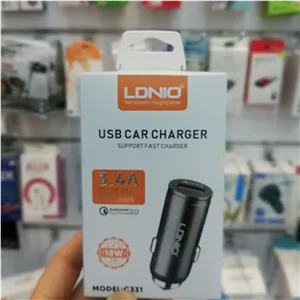 شارژر فندکی فست الدینو LDNIO مدل C331- بسیار با کیفیت فست شارژ