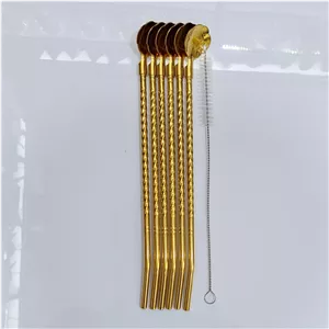 نی شربت استیل طلایی اهنربا نگیر