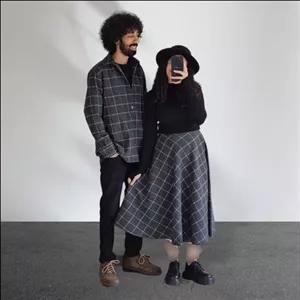 ست زن و شوهری پیراهن مردانه و دامن زنانه  کپ 132