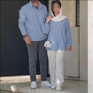 مانتو پیراهن مردانه جلیقه ست زوج کد 138