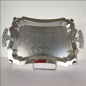 سینی استیل مستطیل متوسط پایه دار ریور کد 7216Bبسته 1 عددی با ارسال رایگان