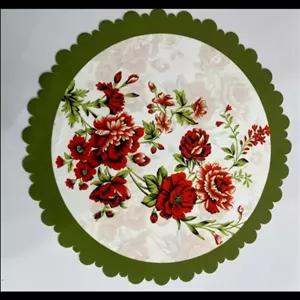 رومیزی جنس مخمل کوبیده در رنگ و طرح های مختلف ،کار دست