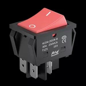 کلید راکر پهن چراغدار تک پل 30 آمپر