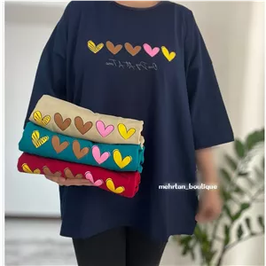 تیشرت زنانه سایز بزرگ6xl نخ و پنبه فری سایز مناسب سایز 40 60