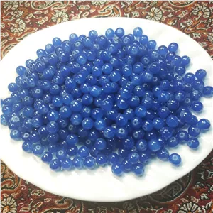 مروارید سنگی 8میلیمتری آبی نفتی (10 عدد)