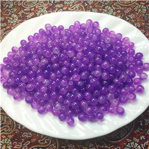 مروارید سنگی 8میلیمتری بنفش رگه دار(10 عدد)
