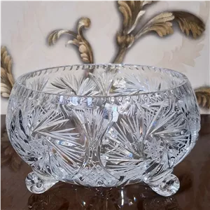 میوه خوری کاسه کریستال خورشیدی بوهمیا چک(پسکرایه) 