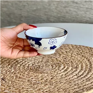 کاسه ماست خوری چینی طرح گل ابی