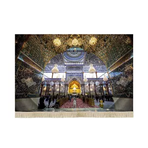 کتیبه مخمل تصویری باب قبله حرم امام حسین علیه السلام