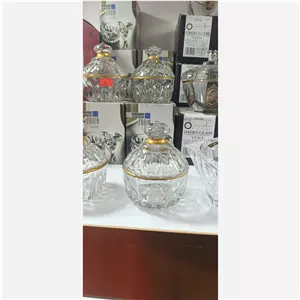قندان لب طلایی شیشه ای کاوه