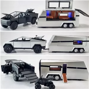 اسباب بازی ماشین فلزی تسلا سایبرتراک کمپینگ ماکت ماشین فلزی Tesla cybertruck