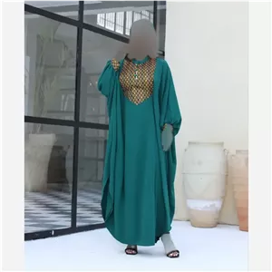 پیراهن مانتویی زنانه طرح شیدا جنس ابروبادی و خرجکار تافته هندی فری سایز 38 تا 60