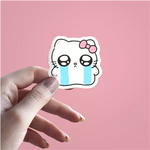 استیکر crying hello kitty