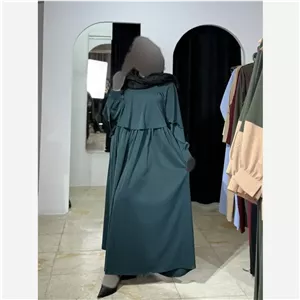 طرح دو تکه آتریسا پیراهن و شنل جنس الیزه فری سایز 38 تا 50 رنگ بندی متنوع