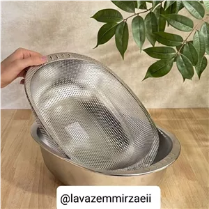 سبد و لگن استیل بیضی 