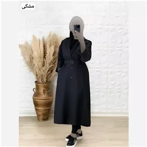 مانتو دانشجویی نانسی جنس پرشین مکانیک اعلا با کمربند و دکمه دار در سه رنگ و سایز 36 تا 50