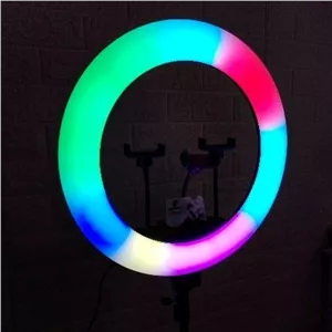 رینگ لایت 17 ایچ RGB سایز 45 ریموت دار به همراه پایه 2 متری طیف رنگی فول