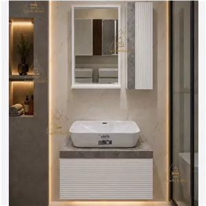 ست روشویی کابینی بامبو پتینه سایز 60 40 بهمراه آینه و باکس