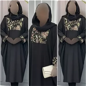 مانتو عبایی زنانه مدل ماهرخ جنس الیزه با خرجکار سوزن دوزی شده سایز 38 تا 50
