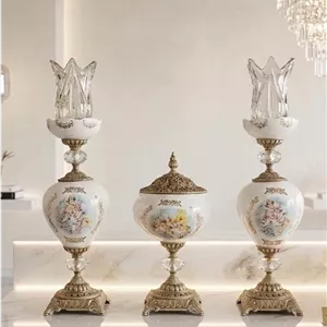 ست شمعدان و شکلات خوری سرامیکی طرح فرشته سفید