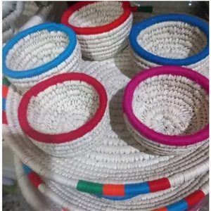 کاسه و پیمانه حصیری دوررنگی