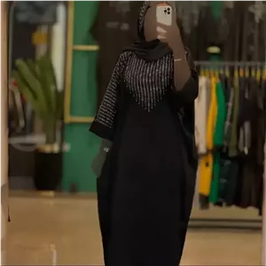 عبا زنانه مدل افروز جنس الیزه چروک رنگ مشکی سایز 38 تا 50
