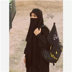 روسری اربعین با پوشیه روسری حریر شیفون