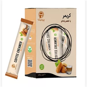 کریمر غیر لبنی با پودر شیر بادام بسته 10 عددی بدون شکر شیرین شده با پپتینا 