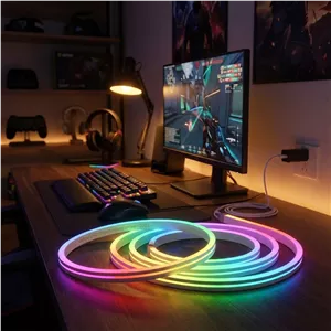ریسه نئون فلکسی 1 متر RGB 12V متغیر - مناسب برای تابلو و دکوراسیون