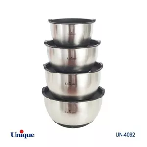 لگن 4 پارچه استیل درب دار یونیک کد 4092(ارسال رندوم)