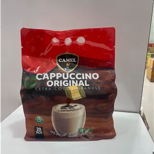 پودر کاپوچینو اورجینال کمل (CAMEL) بسته 20 عددی به همراه گرانول کاکائو