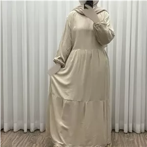 پیراهن ساحلی زنانه مدل آیدا نخی فری سایز با کمربند