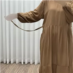 پیراهن ساحلی زنانه مدل آیدا نخی فری سایز با کمربند