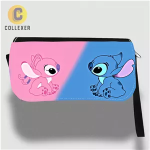 کیف دستی و جامدادی طرح استیچ آبی و صورتی (Stitch) - کد 01